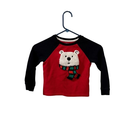 Kids Lightning Bug Red/Black Long Sleeve Polar Bear Shirt 4T - Picture 1 of 3